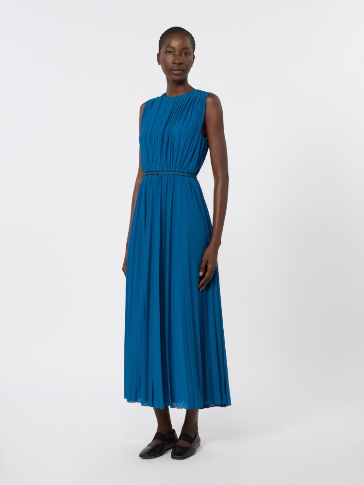 Pleated jersey dress - NAVY - Max Mara - 2