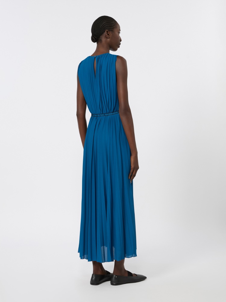 Pleated jersey dress - NAVY - Max Mara - 3