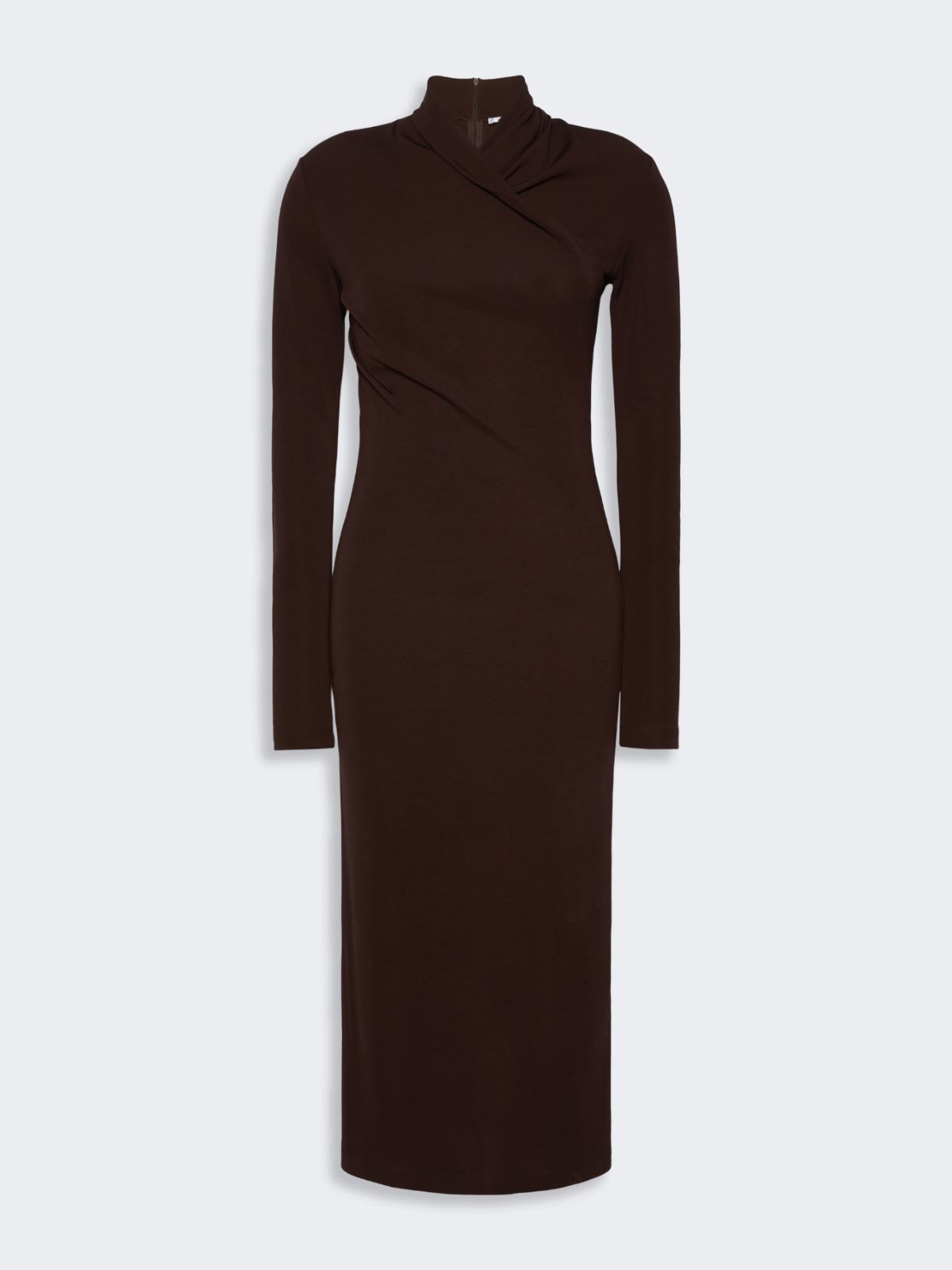 Slim fluid jersey dress - BRUN FONCE - Max Mara - 5