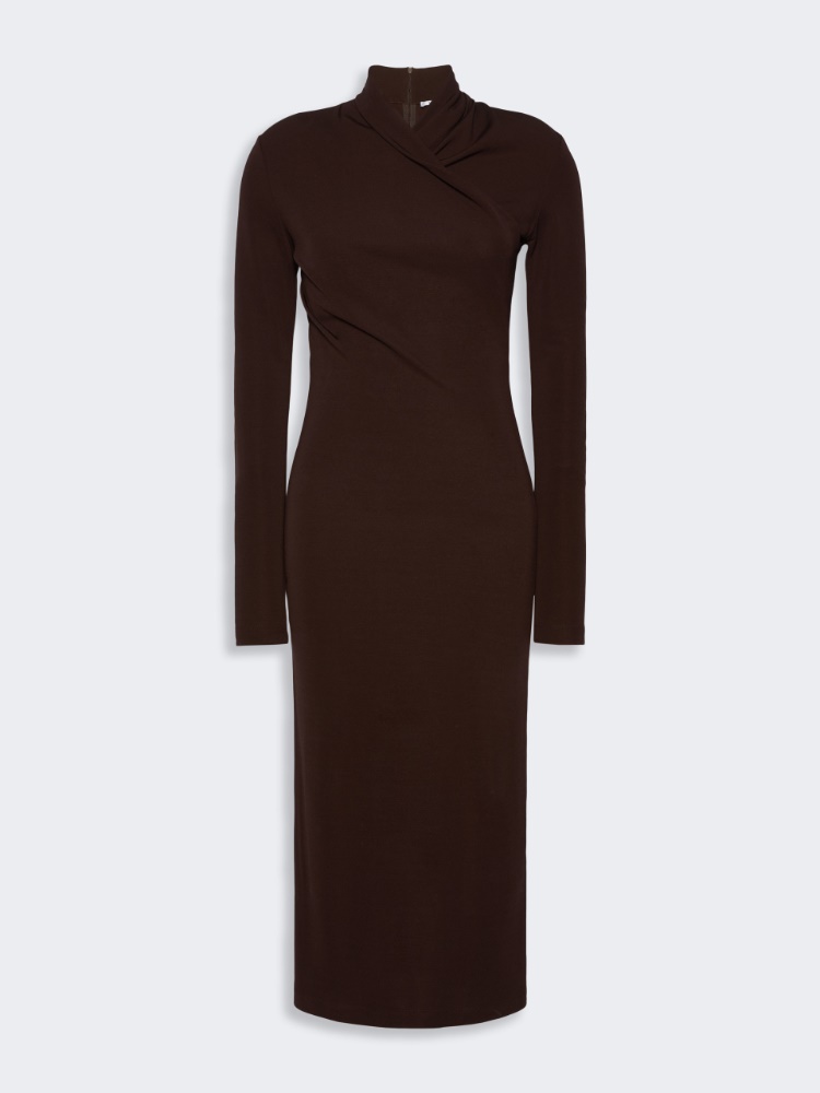 Slim fluid jersey dress - BRUN FONCE