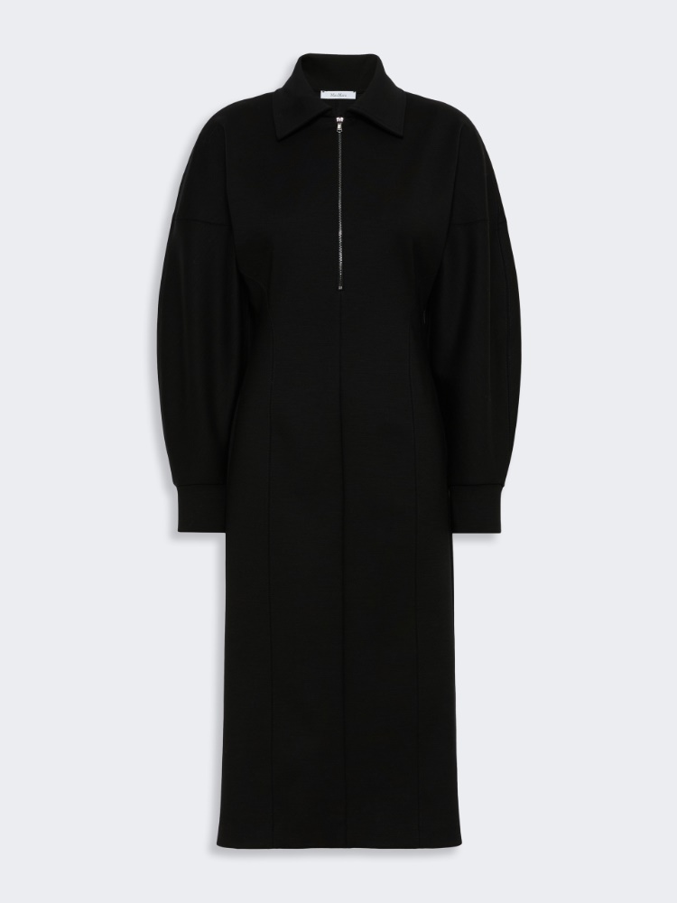 Wool and Lyocell jersey dress - NOIR