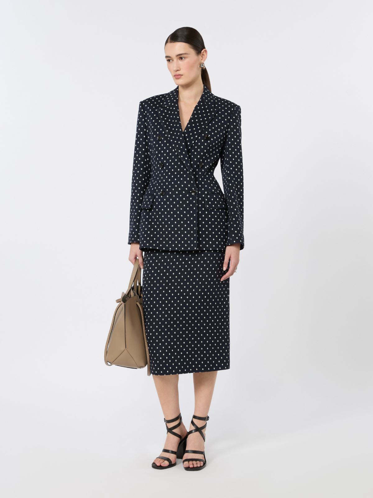 Polka dot jersey midi skirt + ULTRAMARINE - Max Mara