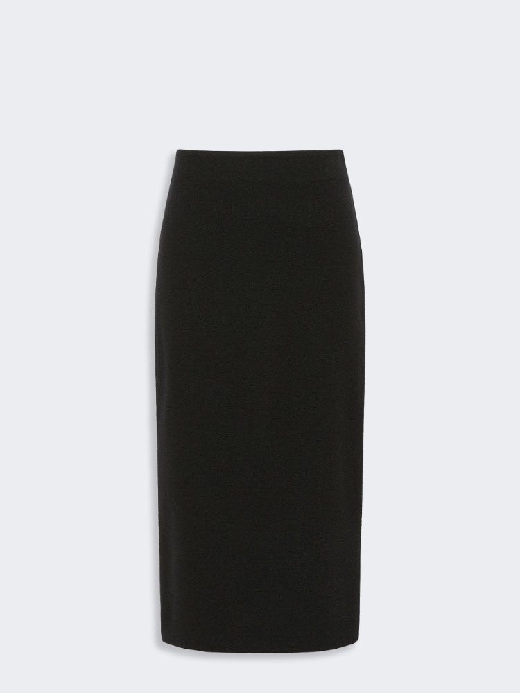 Gonna midi in jersey jacquard - NERO