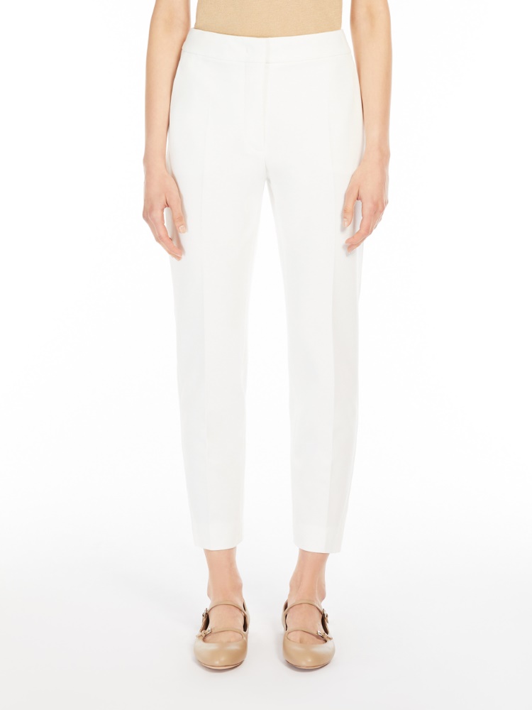 Viscose jersey trousers - WHITE - 2