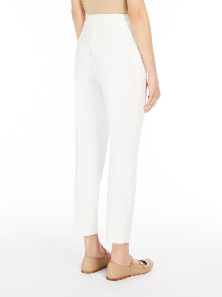 Viscose jersey trousers - WHITE - 3