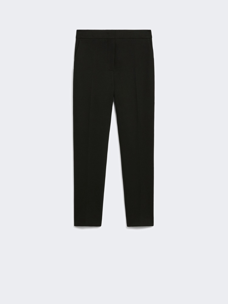Viscose jersey trousers - BLACK