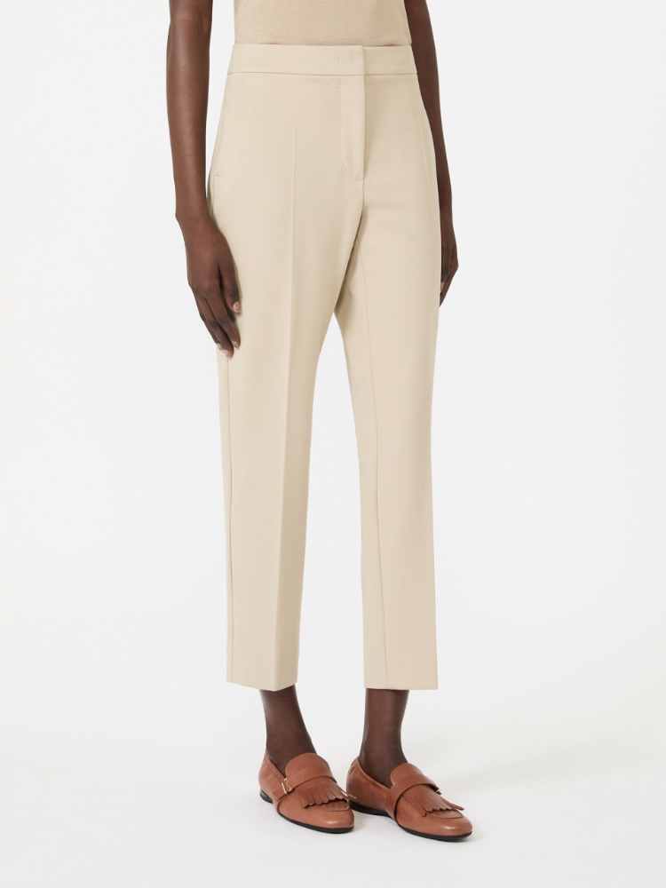 Viscose jersey trousers - STONE - 2