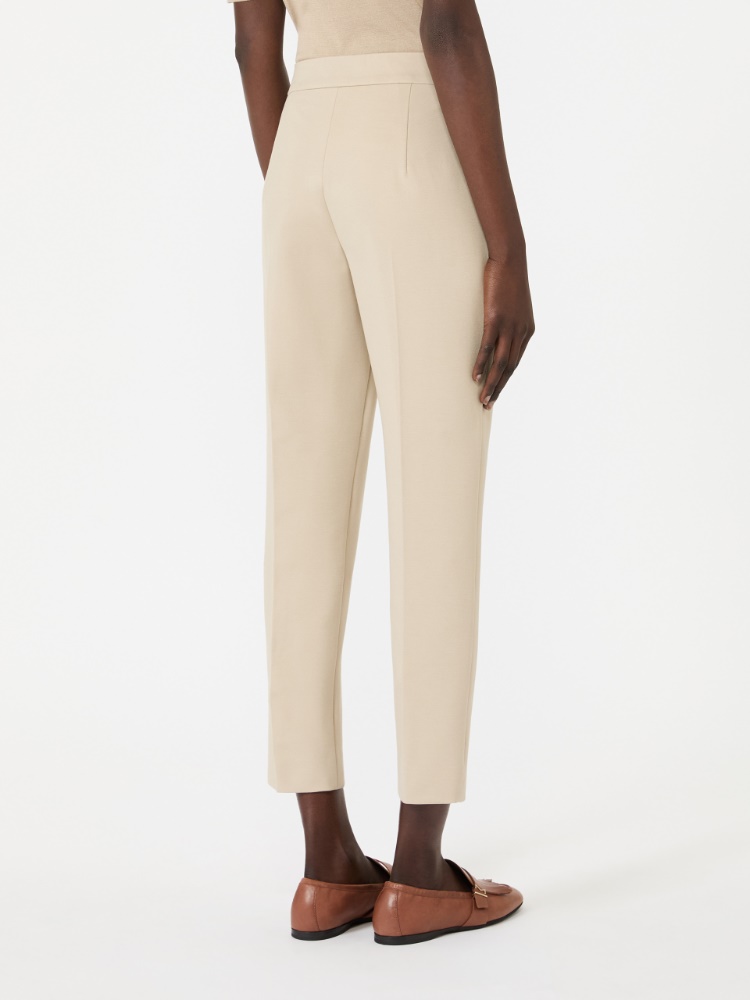 Viscose jersey trousers - STONE - 3