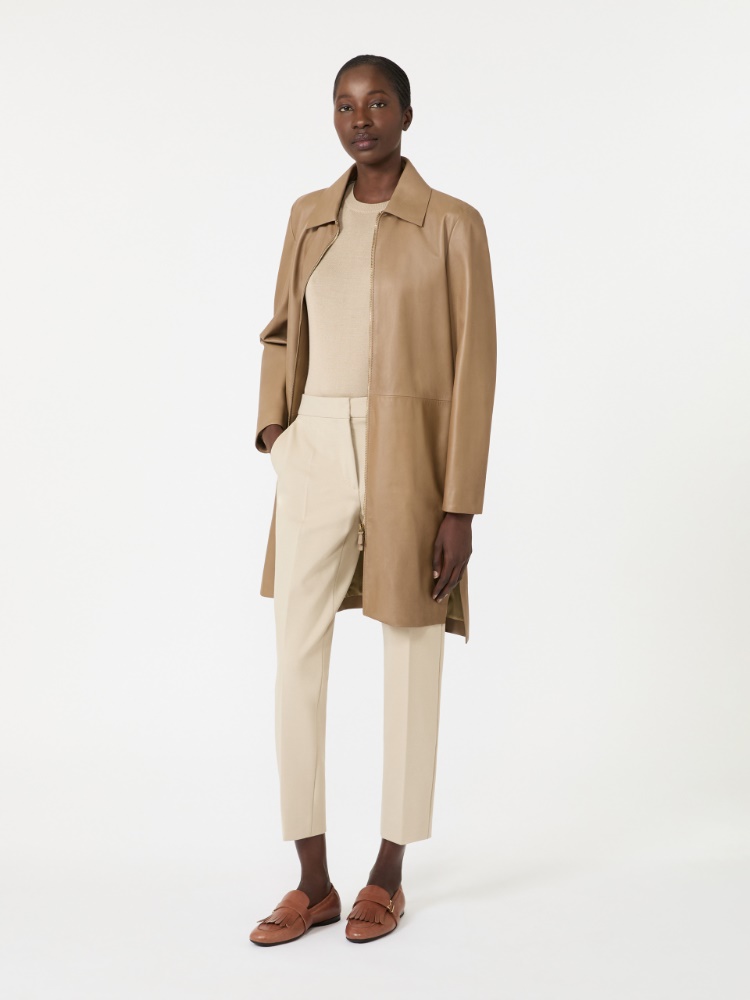 Viscose jersey trousers - STONE
