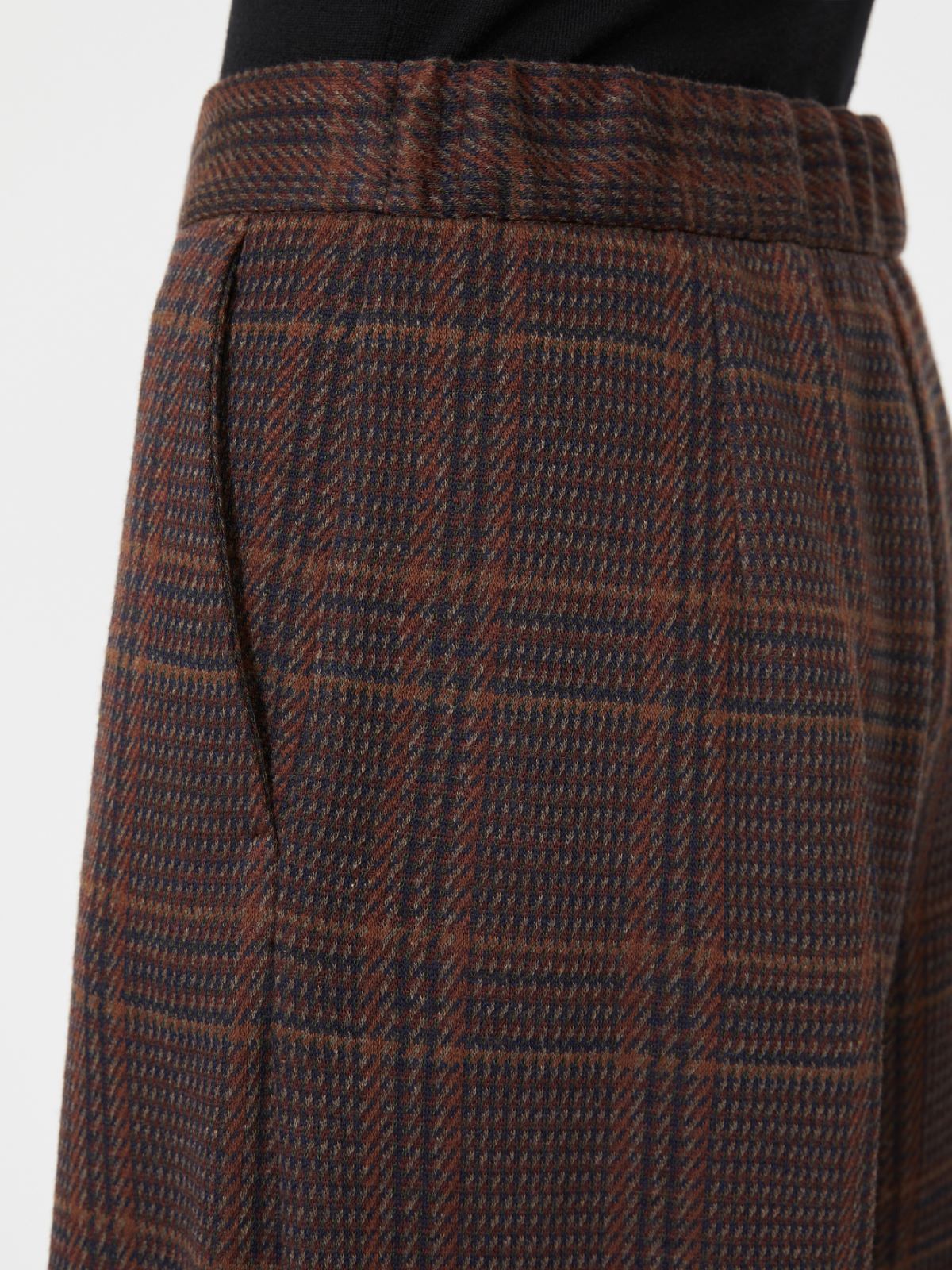 Wide Glen plaid jersey trousers - BROWN BORDEAUX - Max Mara - 4