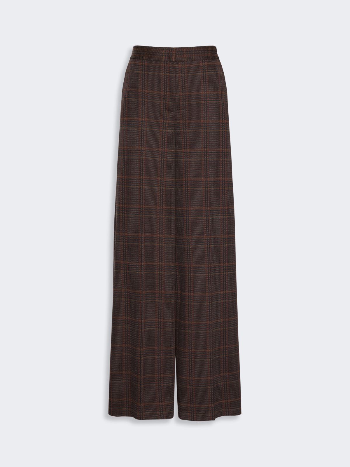 Wide Glen plaid jersey trousers - BROWN BORDEAUX - Max Mara - 5