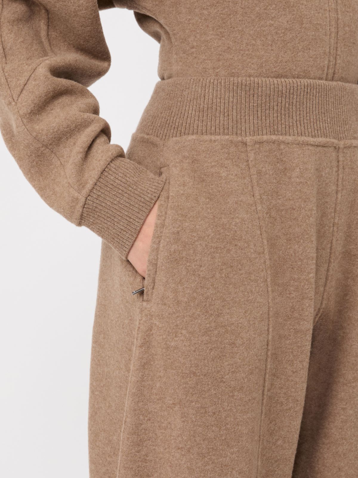 Wool and cashmere jogging trousers - BEIGE - Max Mara - 4