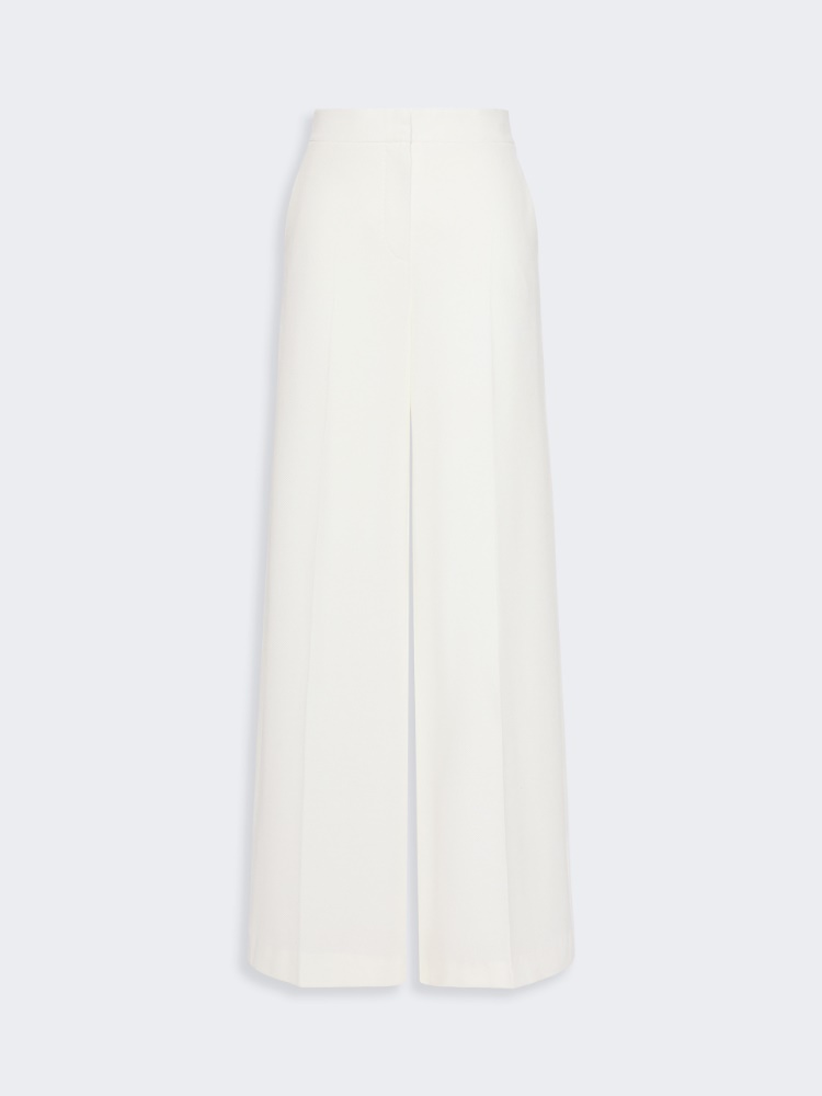 Piqué jersey wide-leg trousers - WHITE