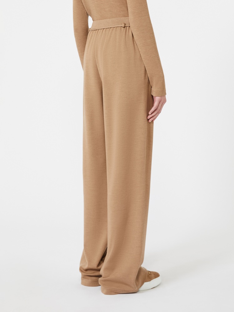 Double wool jersey trousers - CAMEL - Max Mara - 3