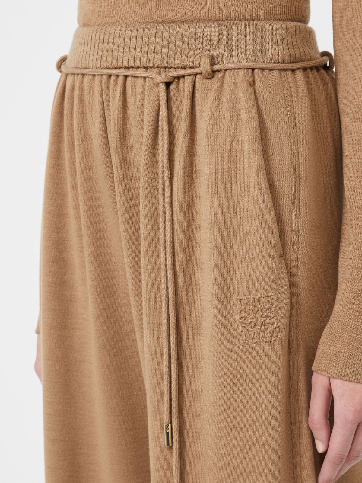 Double wool jersey trousers - CAMEL - Max Mara - 4