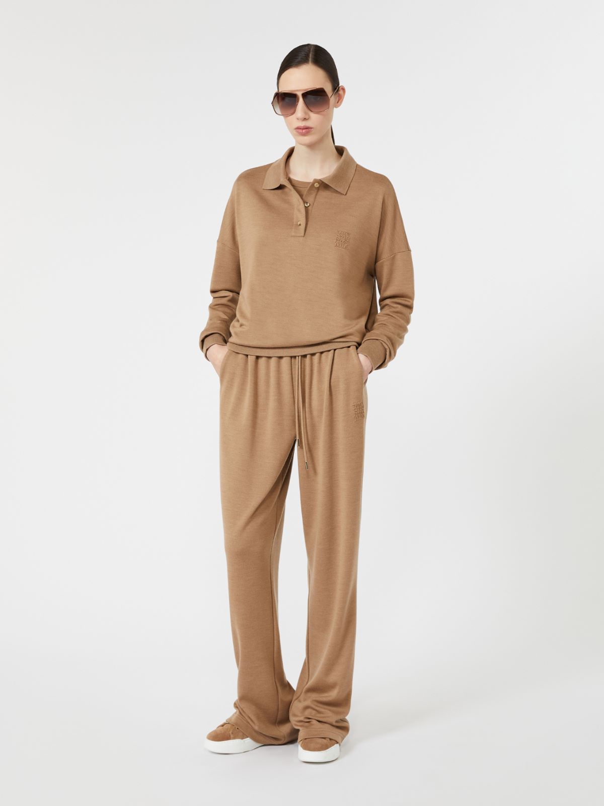 Double wool jersey trousers + CAMEL - Max Mara