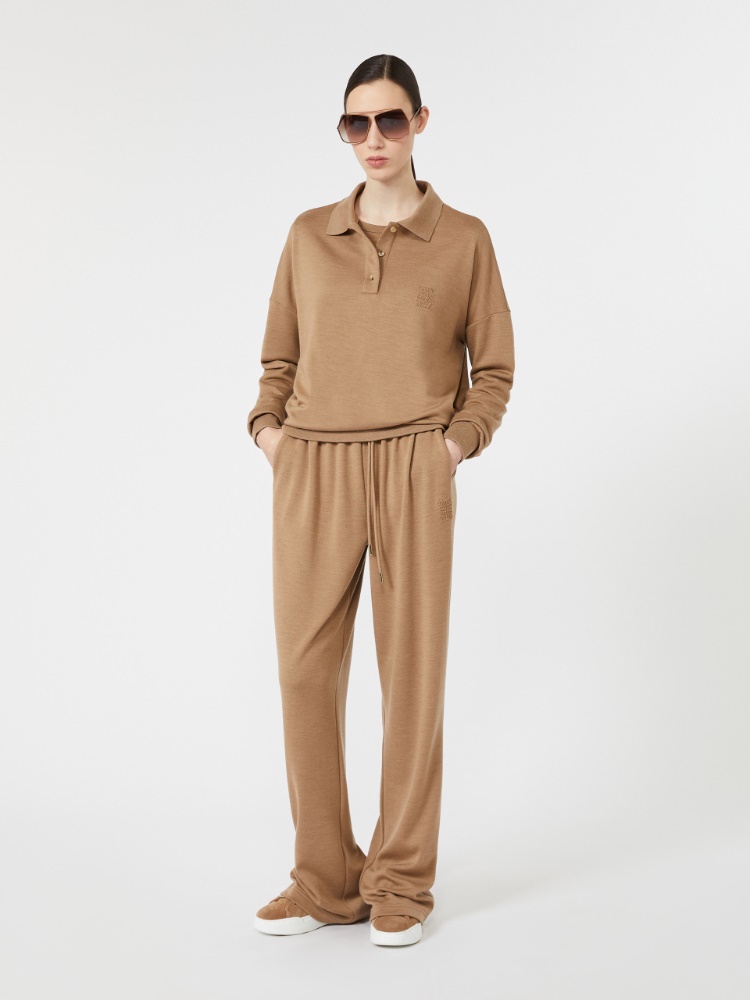 Double wool jersey trousers - CAMEL - Max Mara