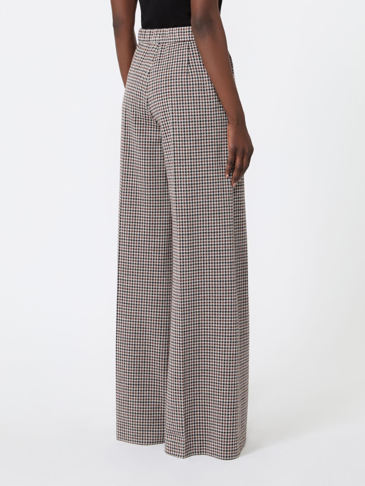 Wide houndstooth jersey trousers - TOBACCO - Max Mara - 3