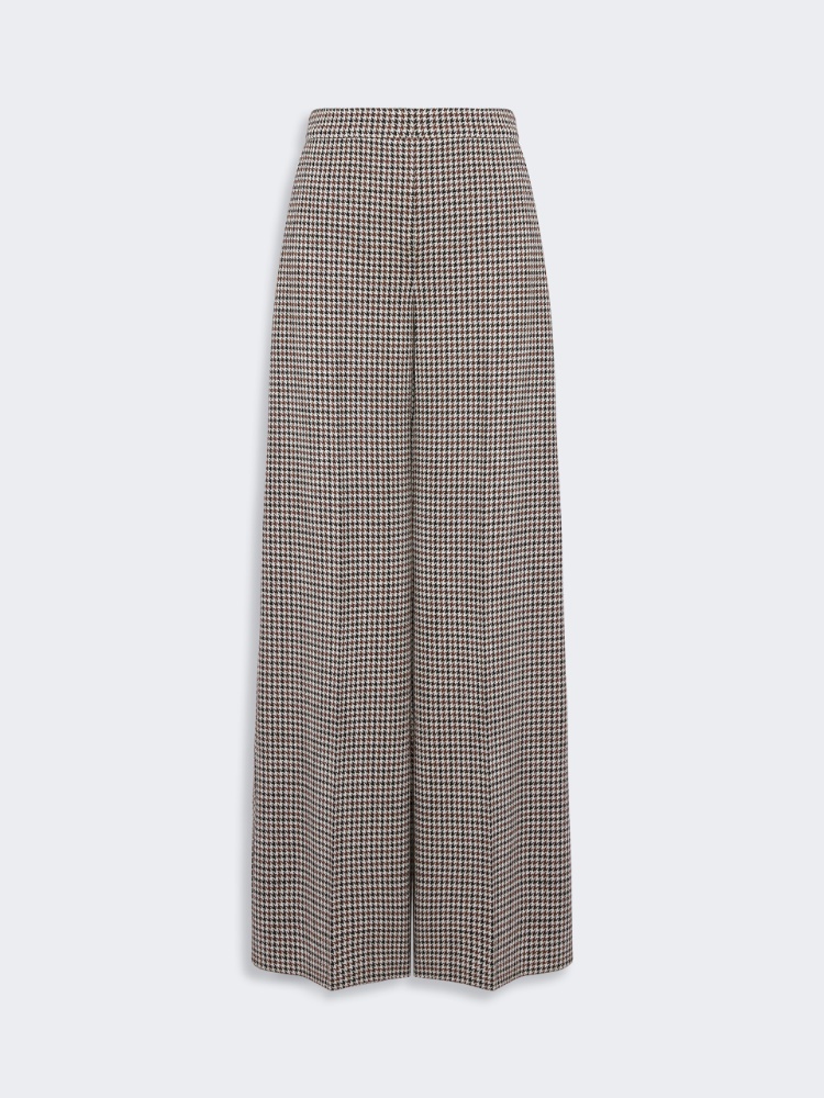 Wide houndstooth jersey trousers - TOBACCO - Max Mara - 5