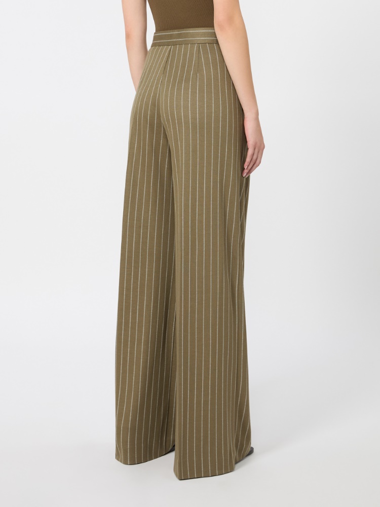 Pinstripe jersey trousers - KAKI - 3