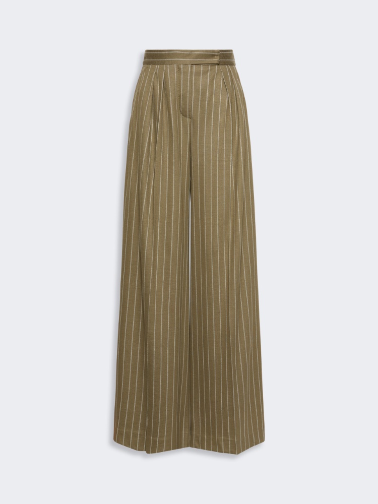 Pinstripe jersey trousers - KAKI - 5