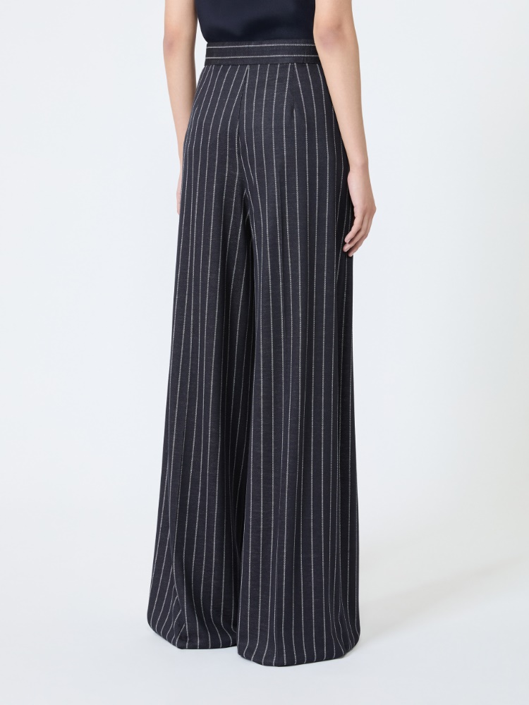 Pinstripe jersey trousers - ULTRAMARINE - 3