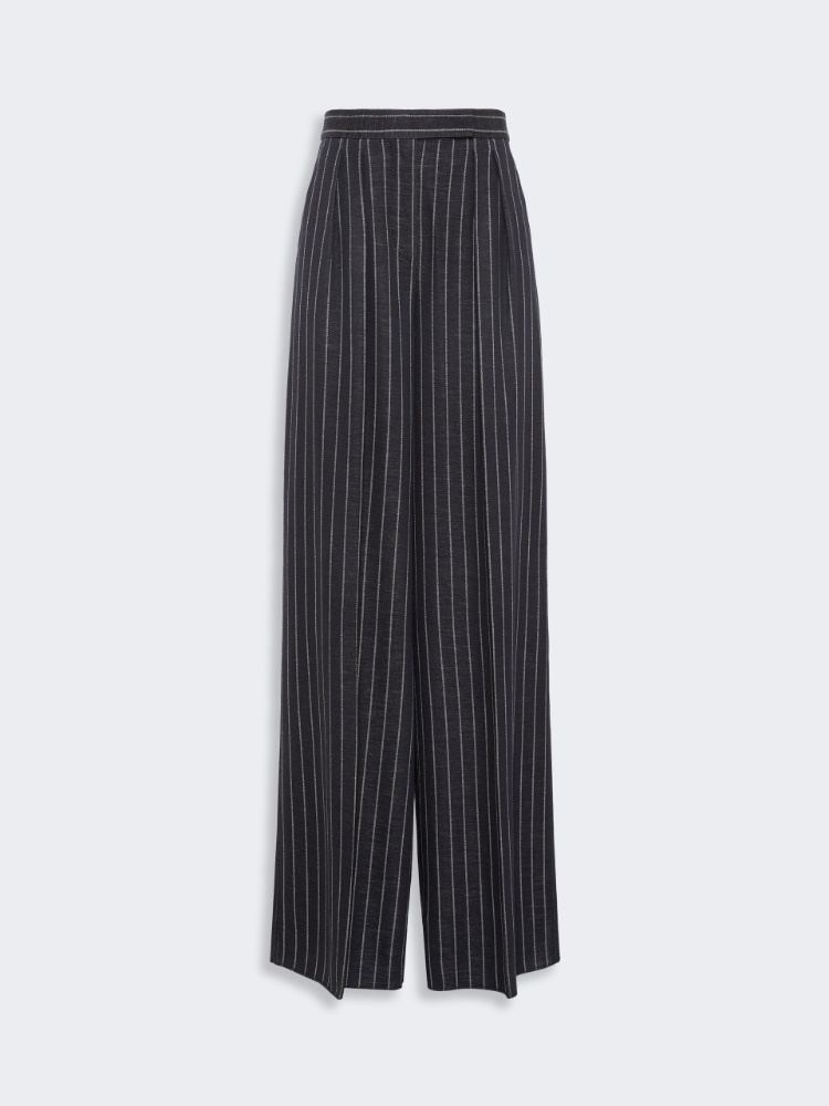 Pinstripe jersey trousers - ULTRAMARINE