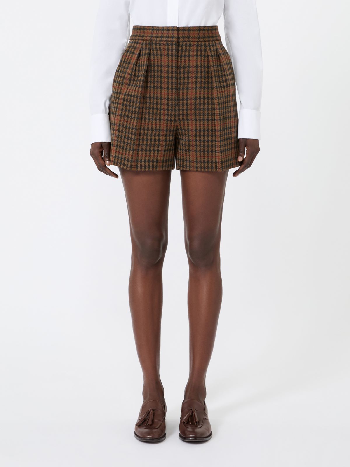 Glen plaid jersey shorts - TOBACCO - Max Mara - 2