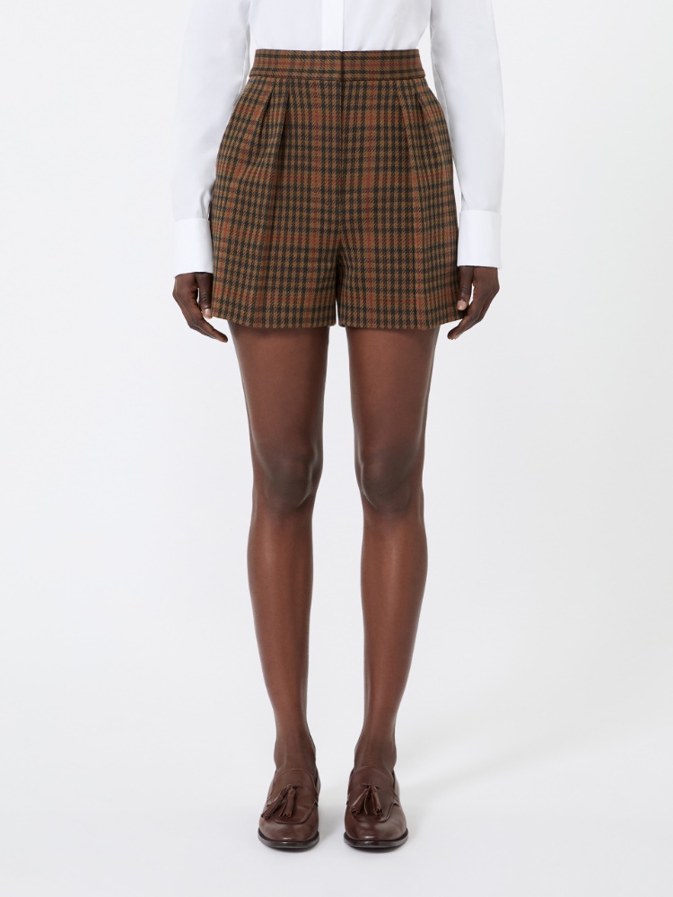Glen plaid jersey shorts - TOBACCO - Max Mara - 2