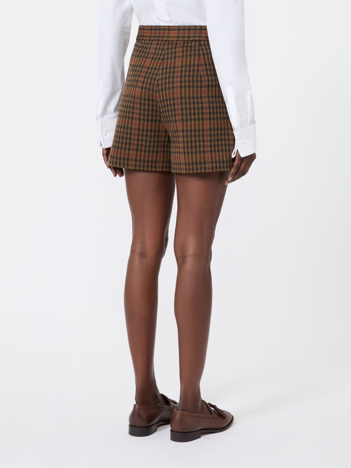 Glen plaid jersey shorts - TOBACCO - Max Mara - 3