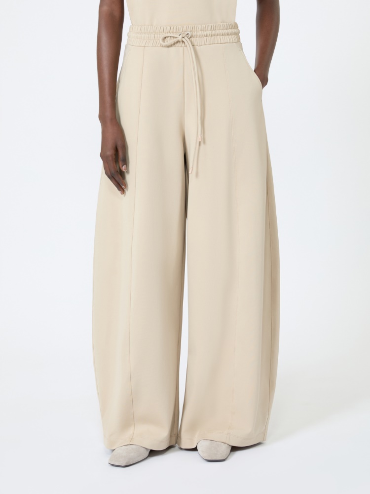 Technical cotton jersey barrel-leg trousers - STONE - Max Mara - 2