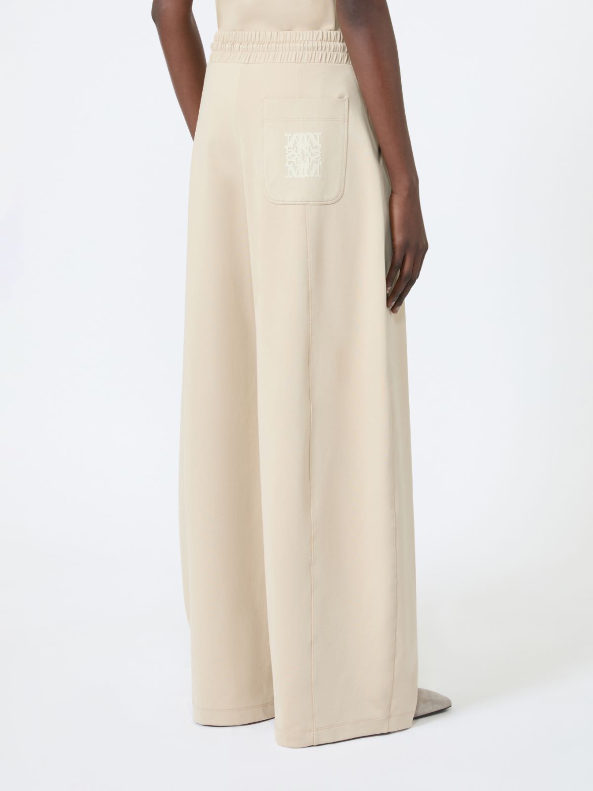 Technical cotton jersey barrel-leg trousers - STONE - Max Mara - 3