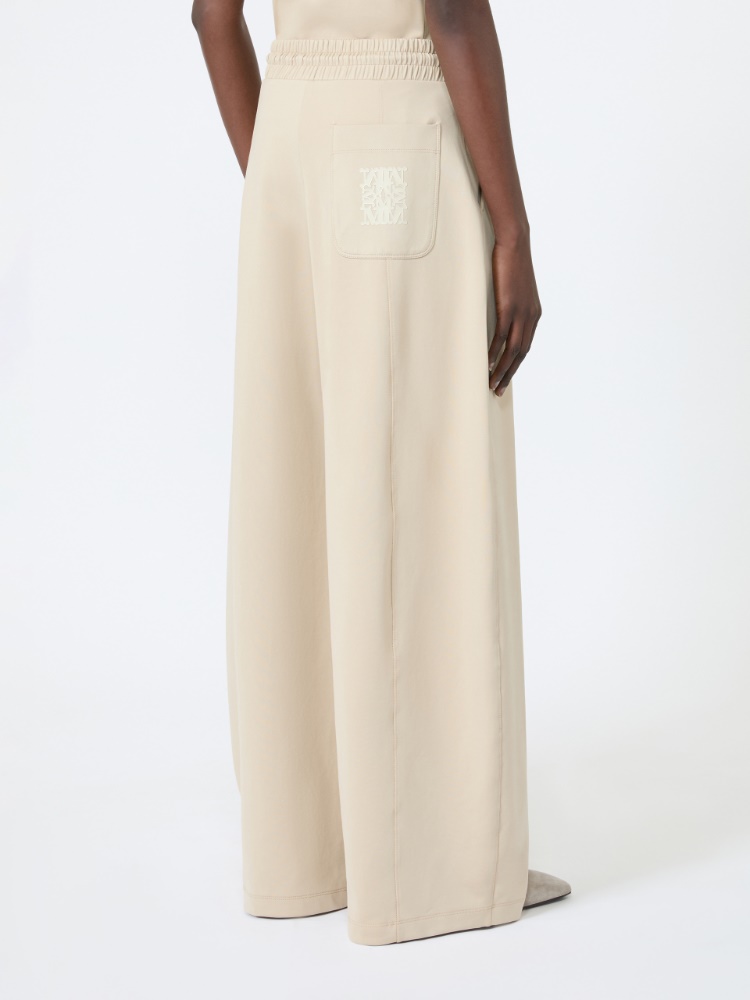 Technical cotton jersey barrel-leg trousers - STONE - Max Mara - 3
