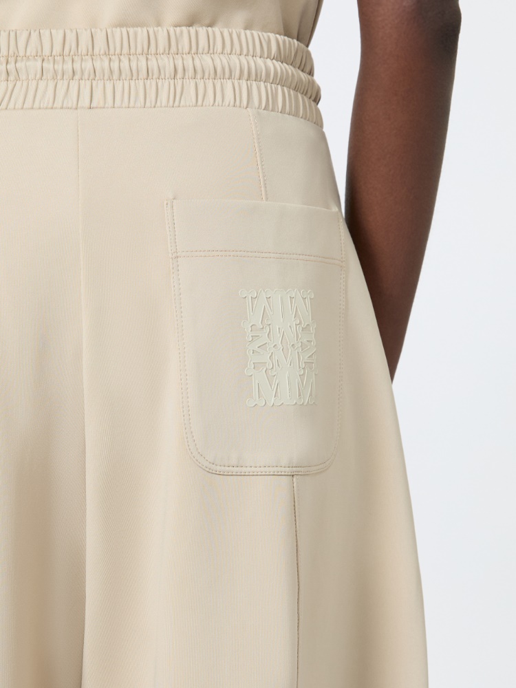 Technical cotton jersey barrel-leg trousers - STONE - Max Mara - 4