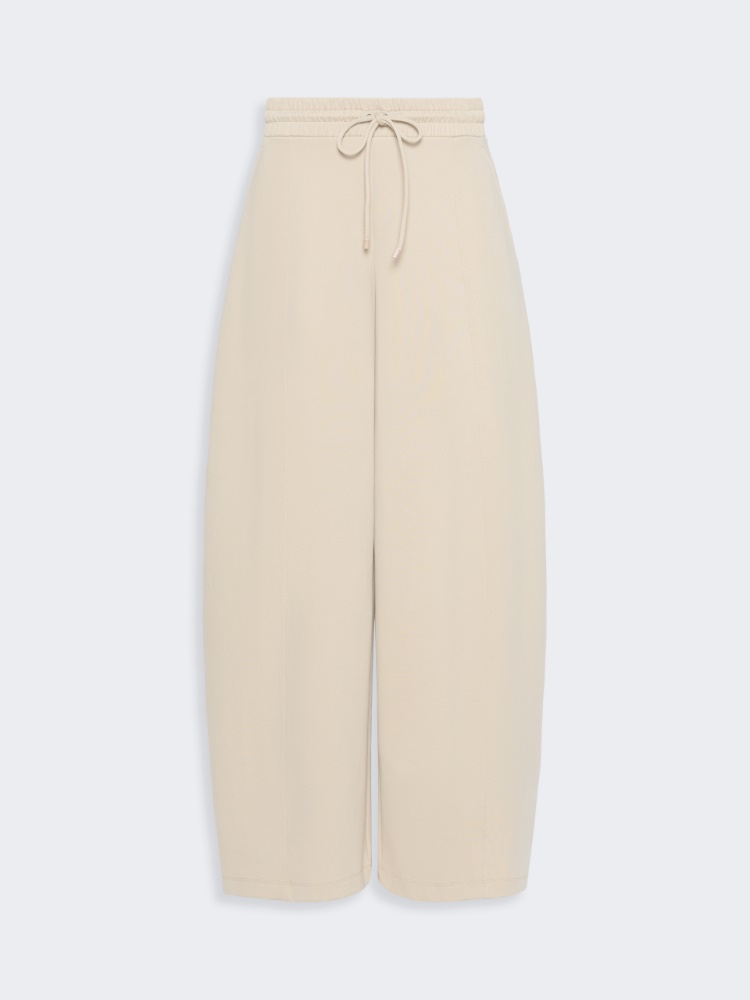 Technical cotton jersey barrel-leg trousers - STONE - Max Mara - 5