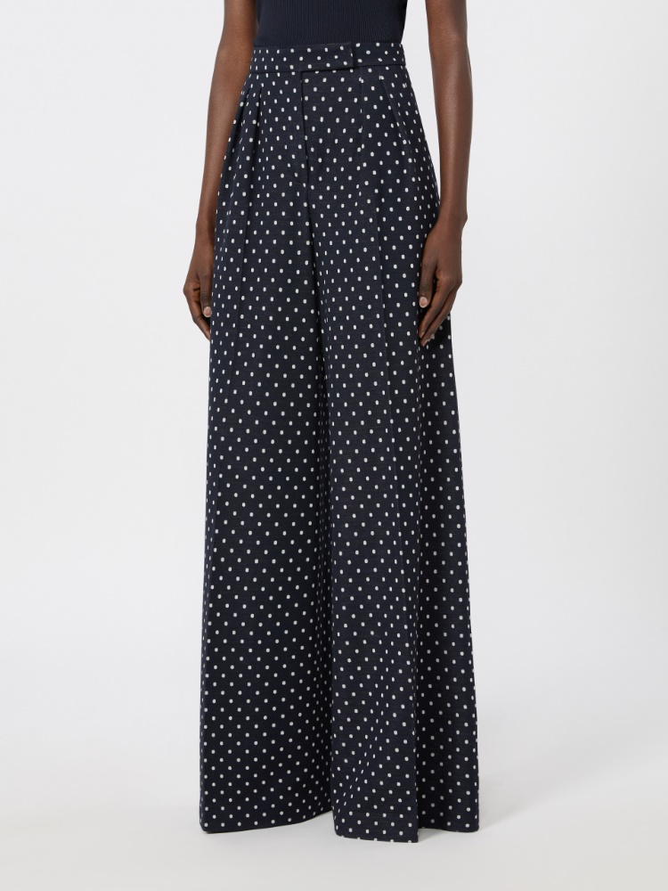 Polka dot viscose and wool trousers - ULTRAMARINE - 2