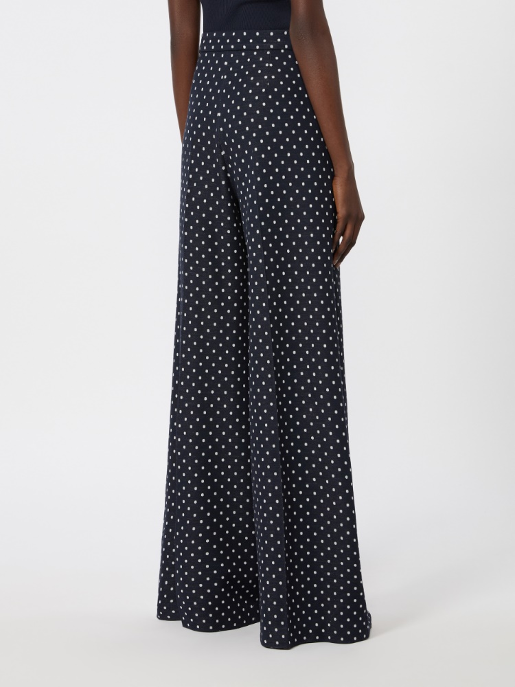Polka dot viscose and wool trousers - ULTRAMARINE - 3