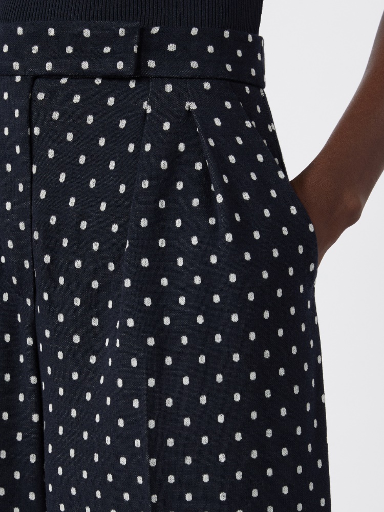 Polka dot viscose and wool trousers - ULTRAMARINE - 4