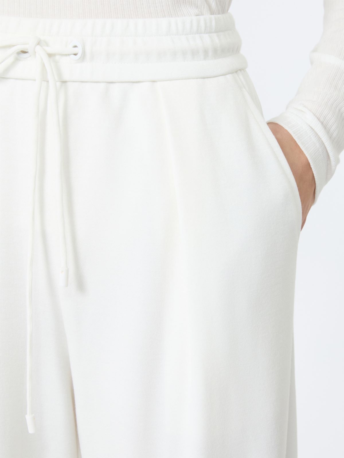 Jersey and cotton trousers - WHITE - Max Mara - 4
