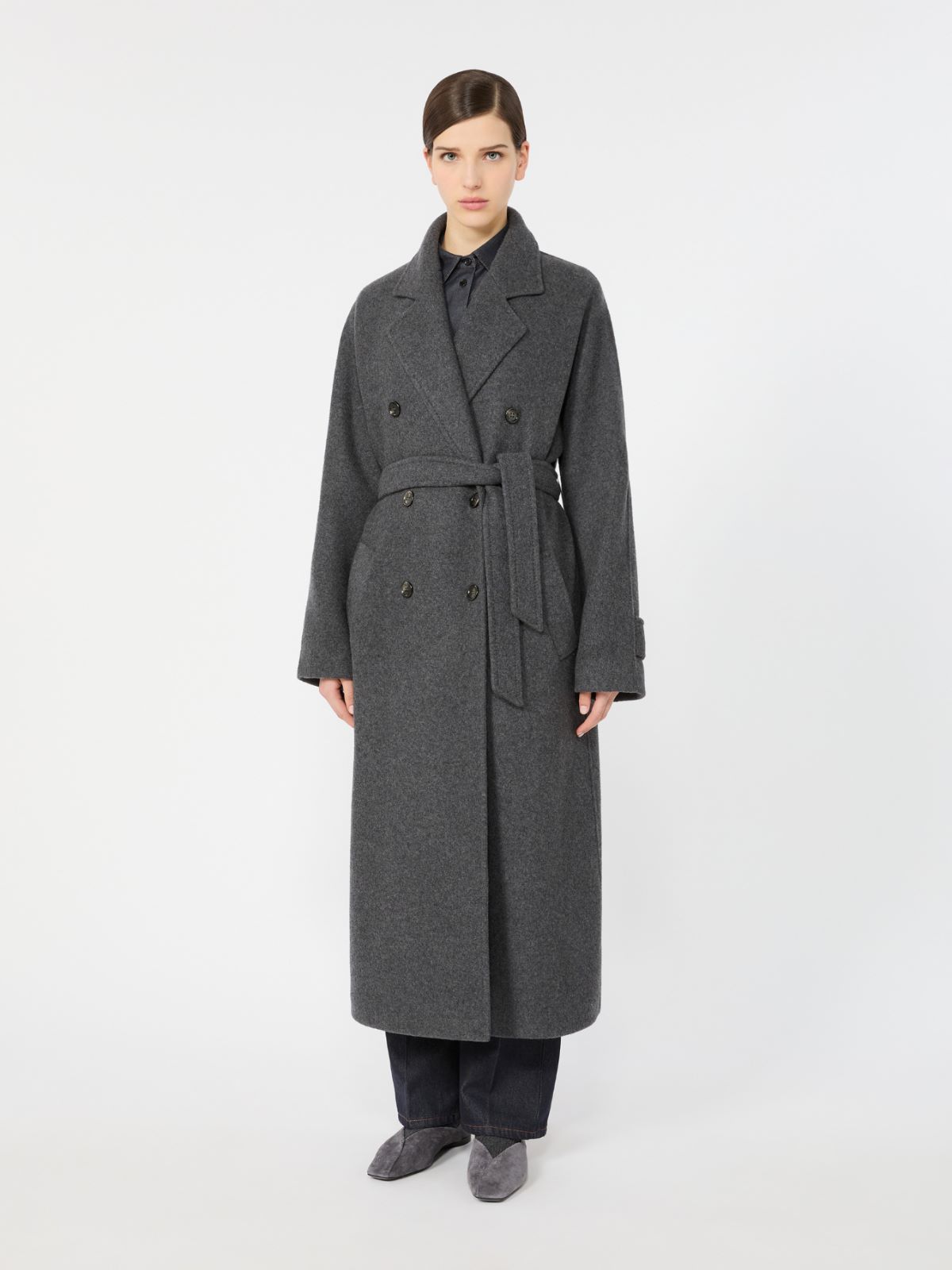 Oversized double jersey coat - DARK GREY - Max Mara - 2