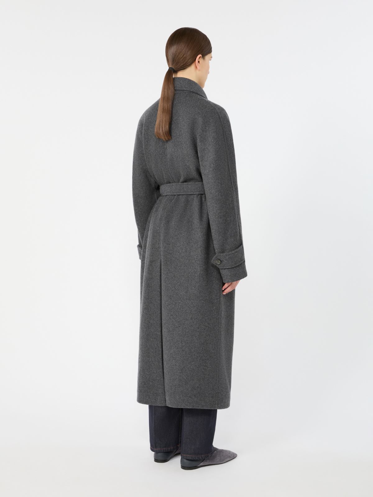 Oversized double jersey coat - DARK GREY - Max Mara - 3