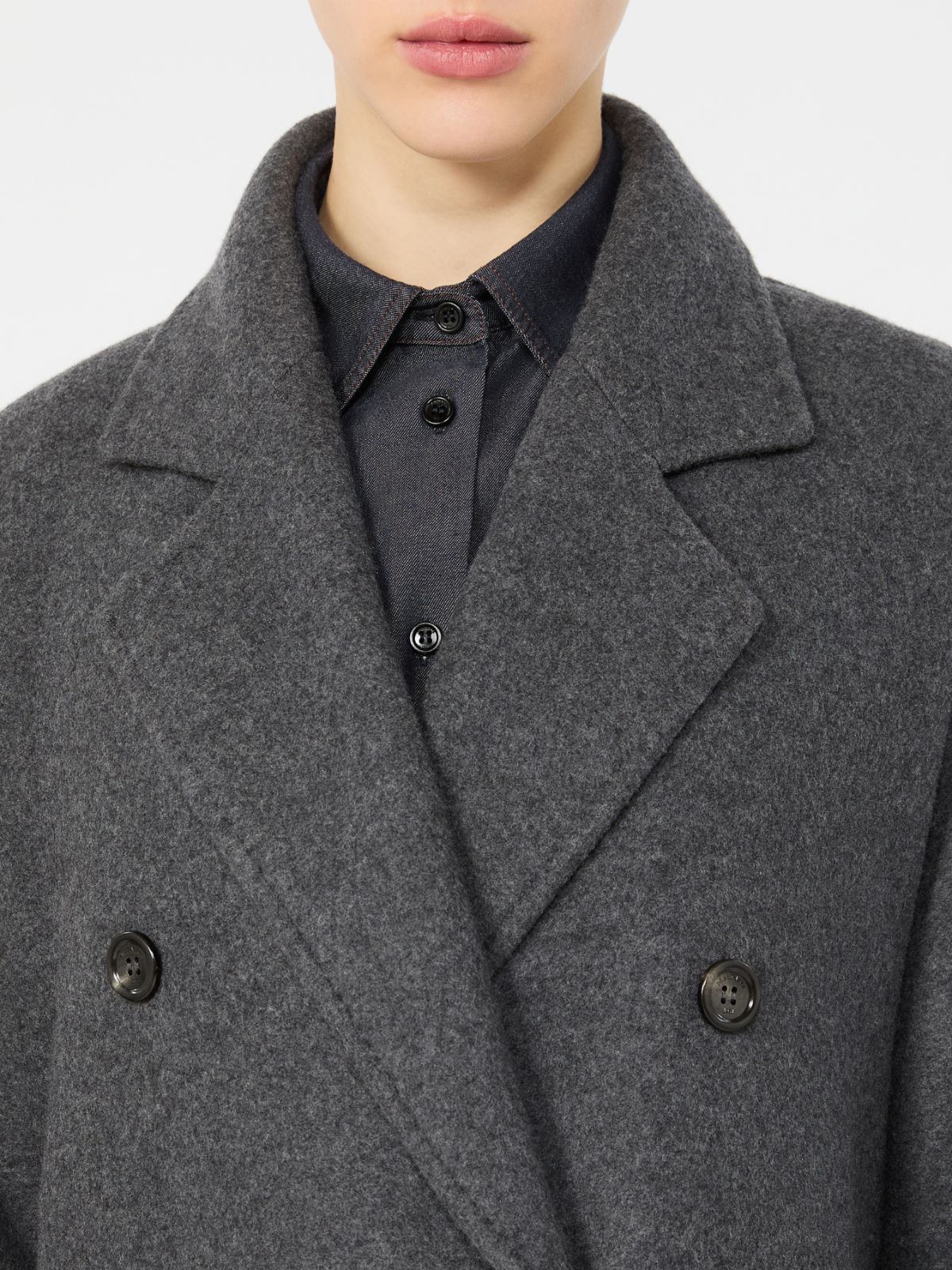 Oversized double jersey coat - DARK GREY - Max Mara - 4