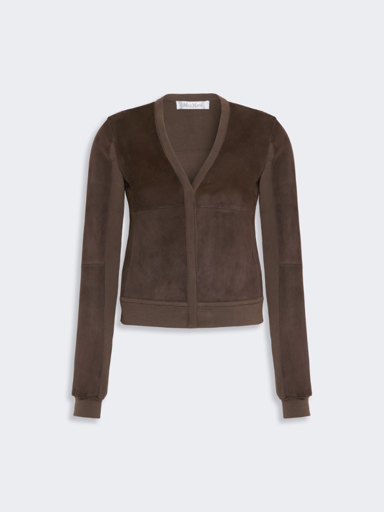 Wool jersey cardigan - MUD