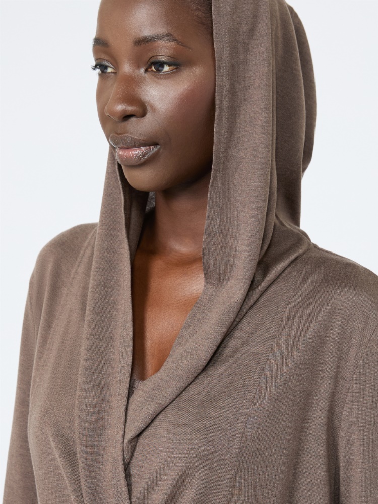 [ファルダ] シルク ブレンド ジャージー フーデッド カーディガン - MUD - Max Mara - 4