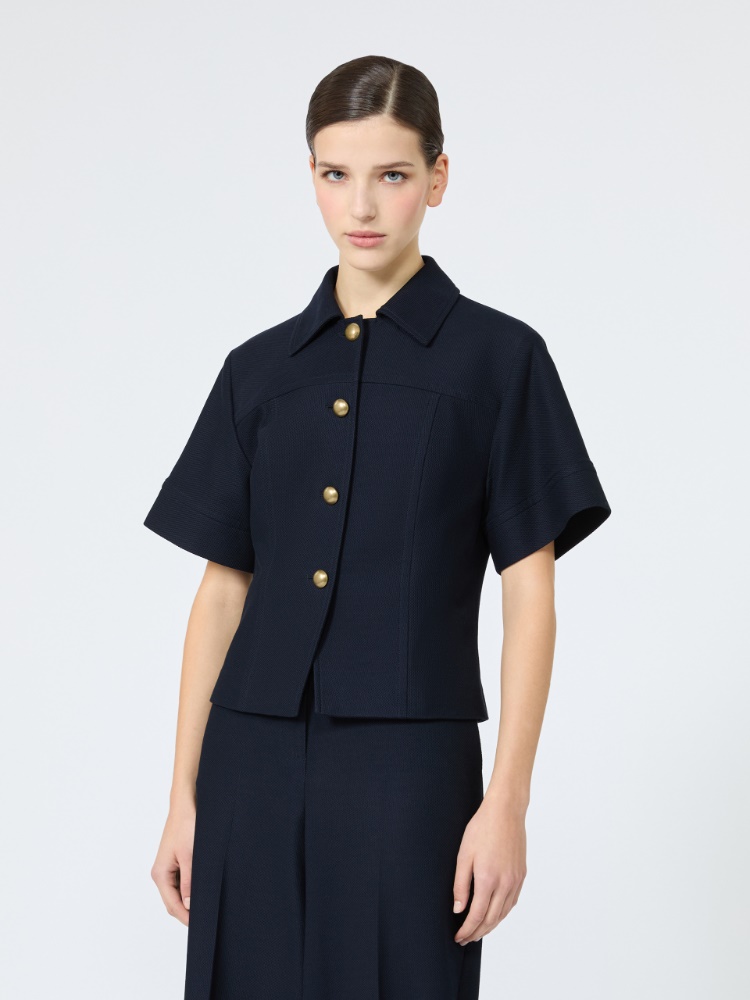 Slim-fit cotton jersey jacket - ULTRAMARINE - 2