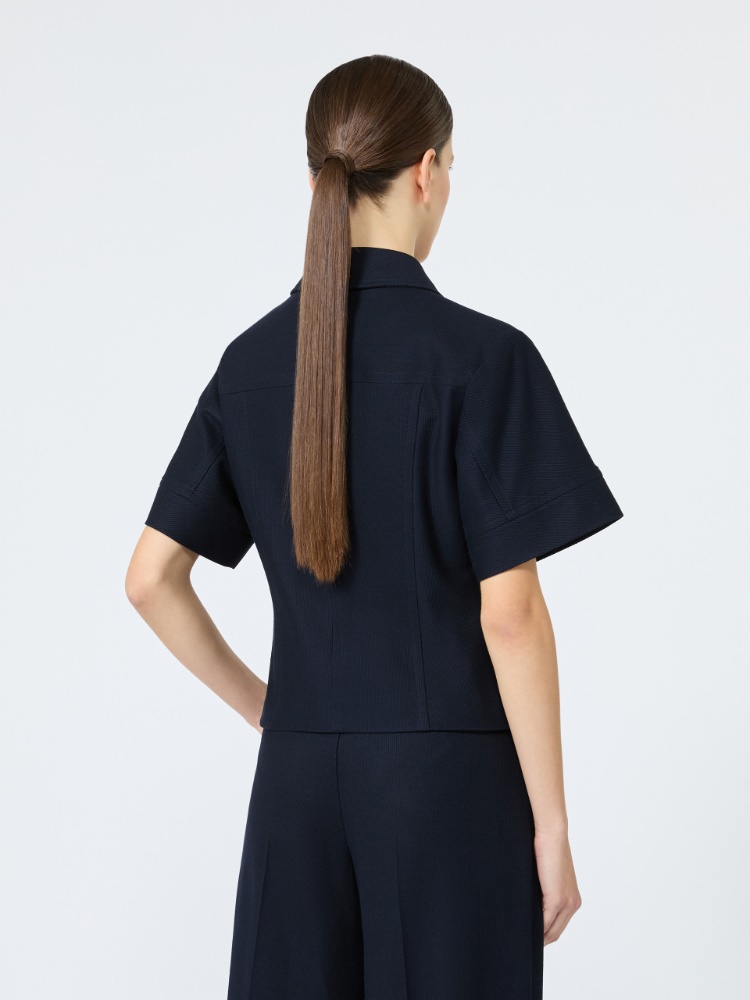 Slim-fit cotton jersey jacket - ULTRAMARINE - 3