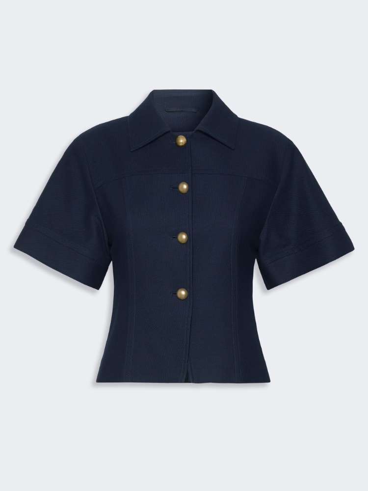 Slim-fit cotton jersey jacket - ULTRAMARINE