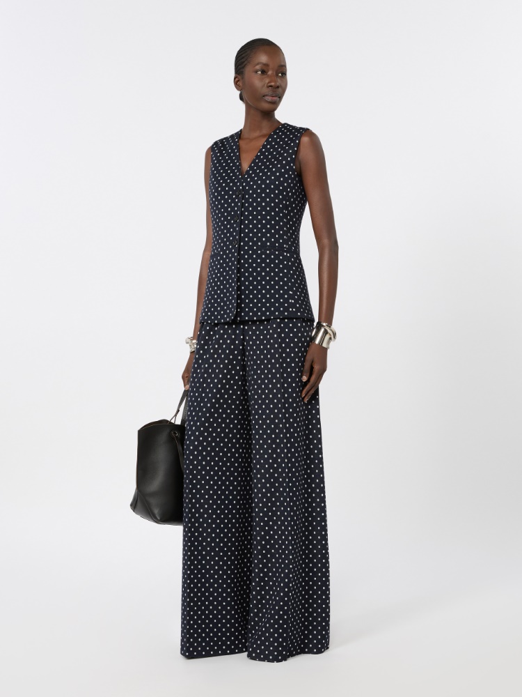 Polka dot wool and viscose jersey waistcoat - ULTRAMARINE