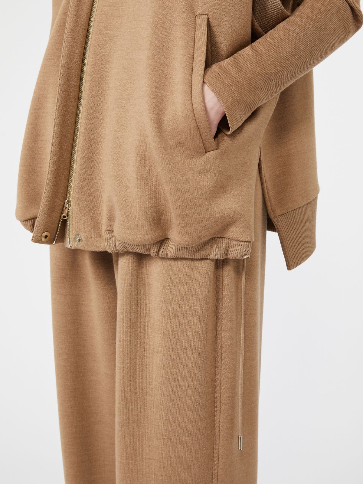 Oversized sleeveless wool jersey jacket - CAMEL - Max Mara - 5
