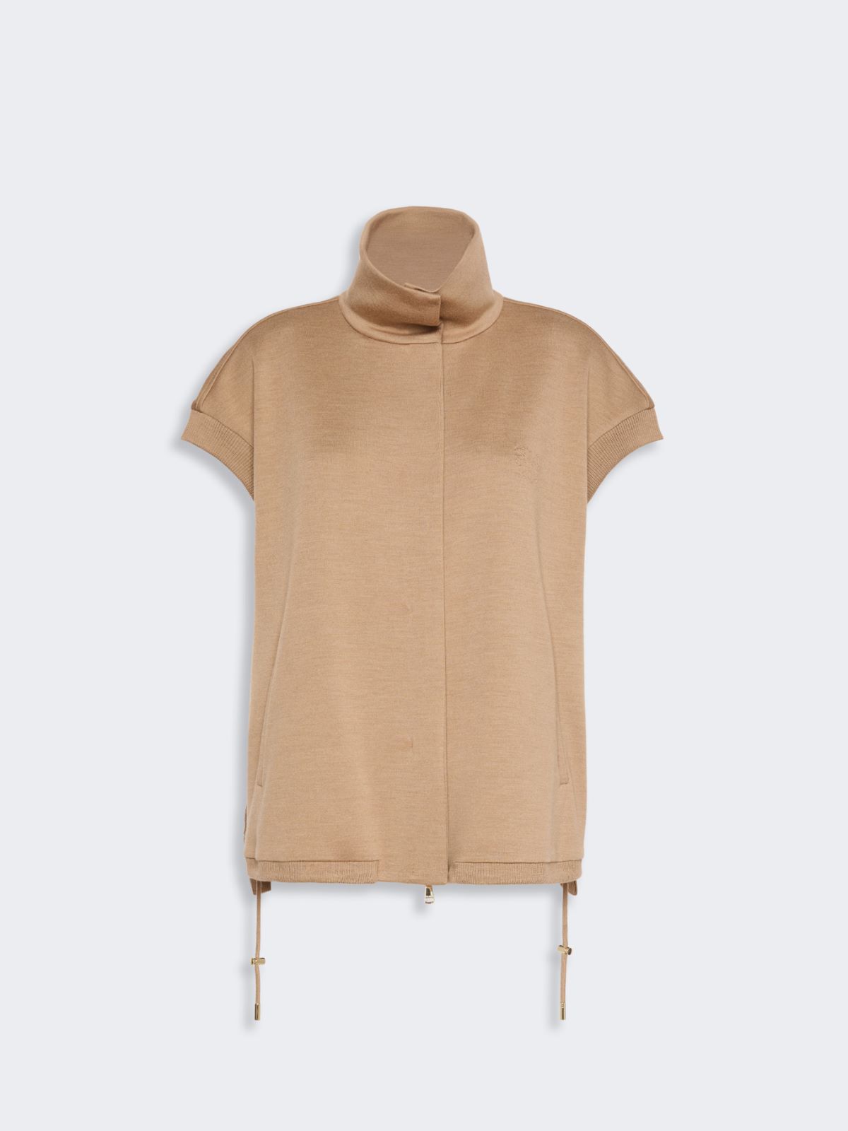 Oversized sleeveless wool jersey jacket - CAMEL - Max Mara - 6